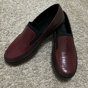 H by Halston Ryleigh croc embossed slip-ons